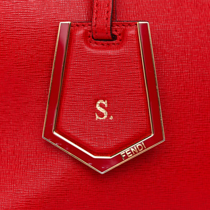 Fendi Vitello Elite Flamingo Regular 2Jours Tote Rosso Fiamma 13 of 13