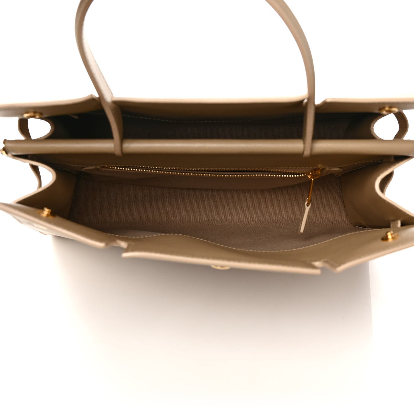 Grainy Calfskin Medium Title Bag Honey