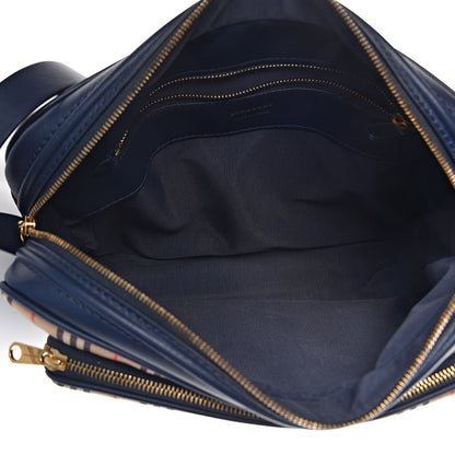 Burberry Smooth Calfskin 1983 Knight Check Link Large Camera Bag Ink Blue 5 of 8