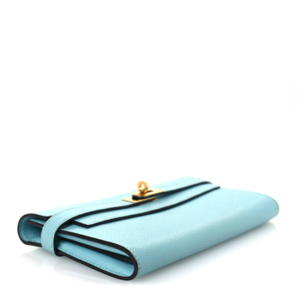 Hermes Epsom Kelly Longue Wallet Bleu Atoll 4 of 13