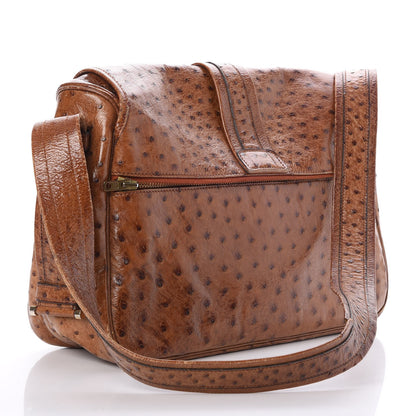 Hermes Ostrich Noumea Flap Bag Gold 3 of 11