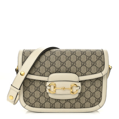 Gucci GG Supreme Monogram Horsebit 1955 Shoulder Bag Beige Mystic White 1 of 10