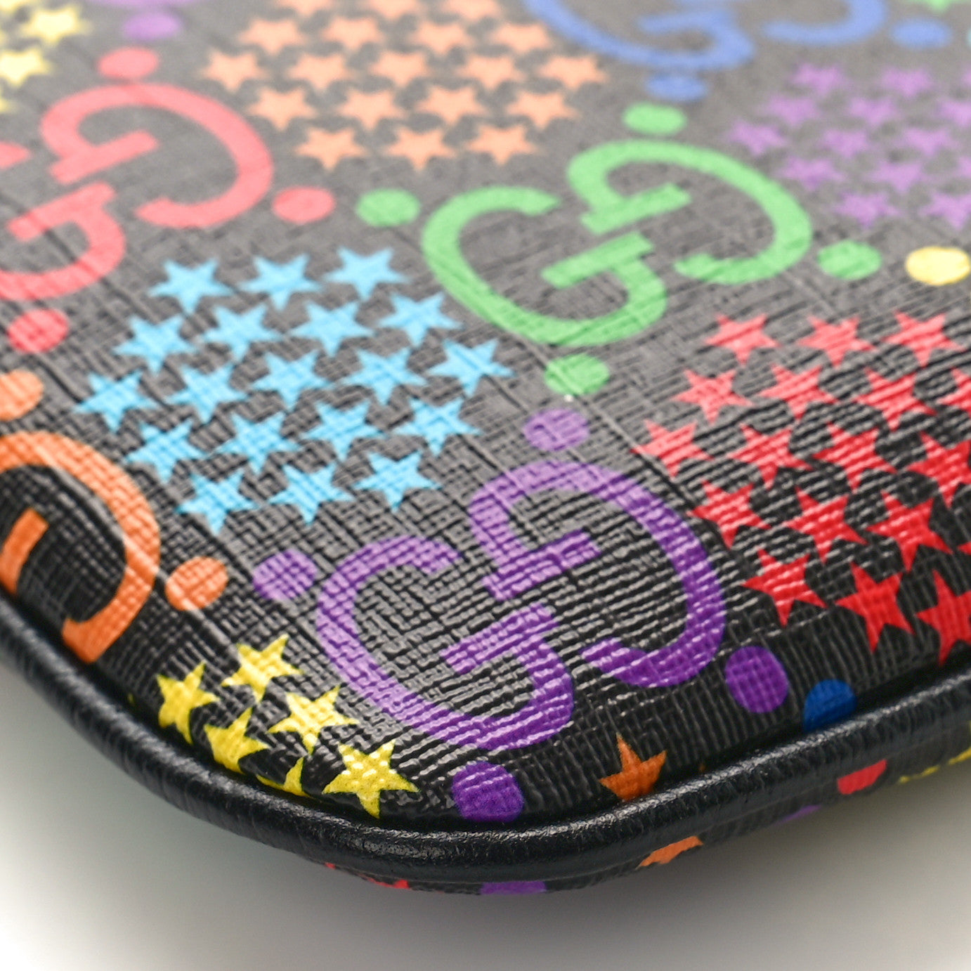 GG Supreme Monogram Psychedelic iPhone Pouch Black