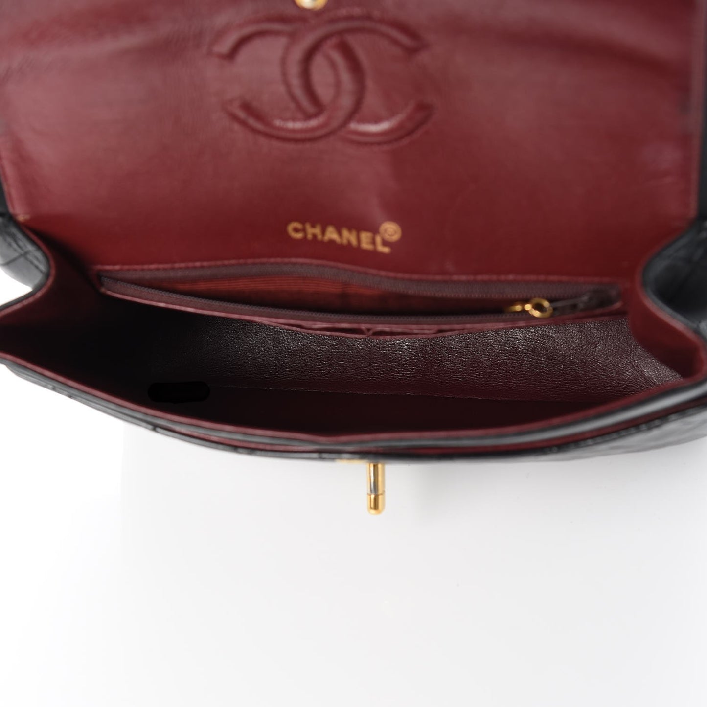 Lambskin Quilted Medium Double Flap Black