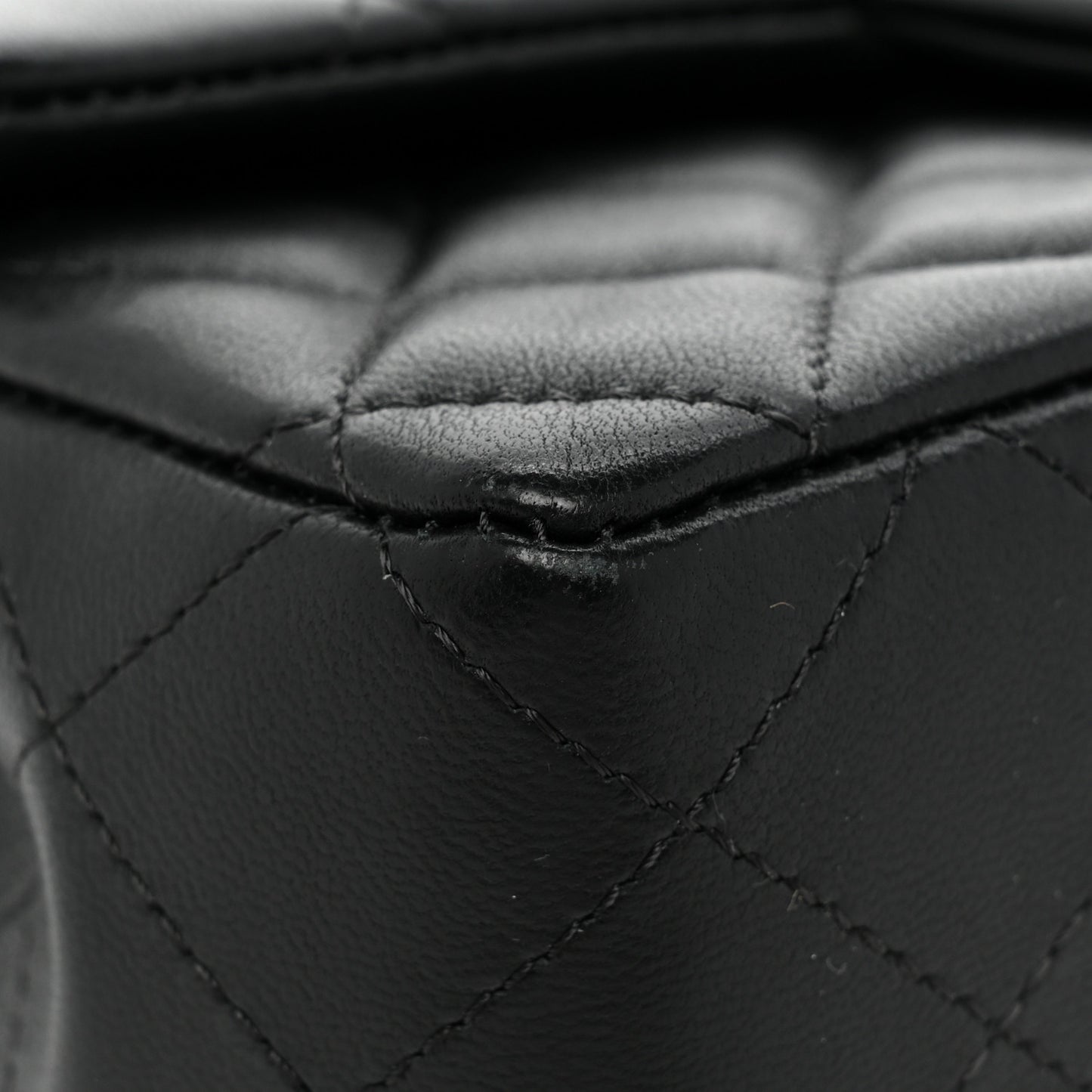 Lambskin Quilted Mini Coco Charms Rectangular Flap Black