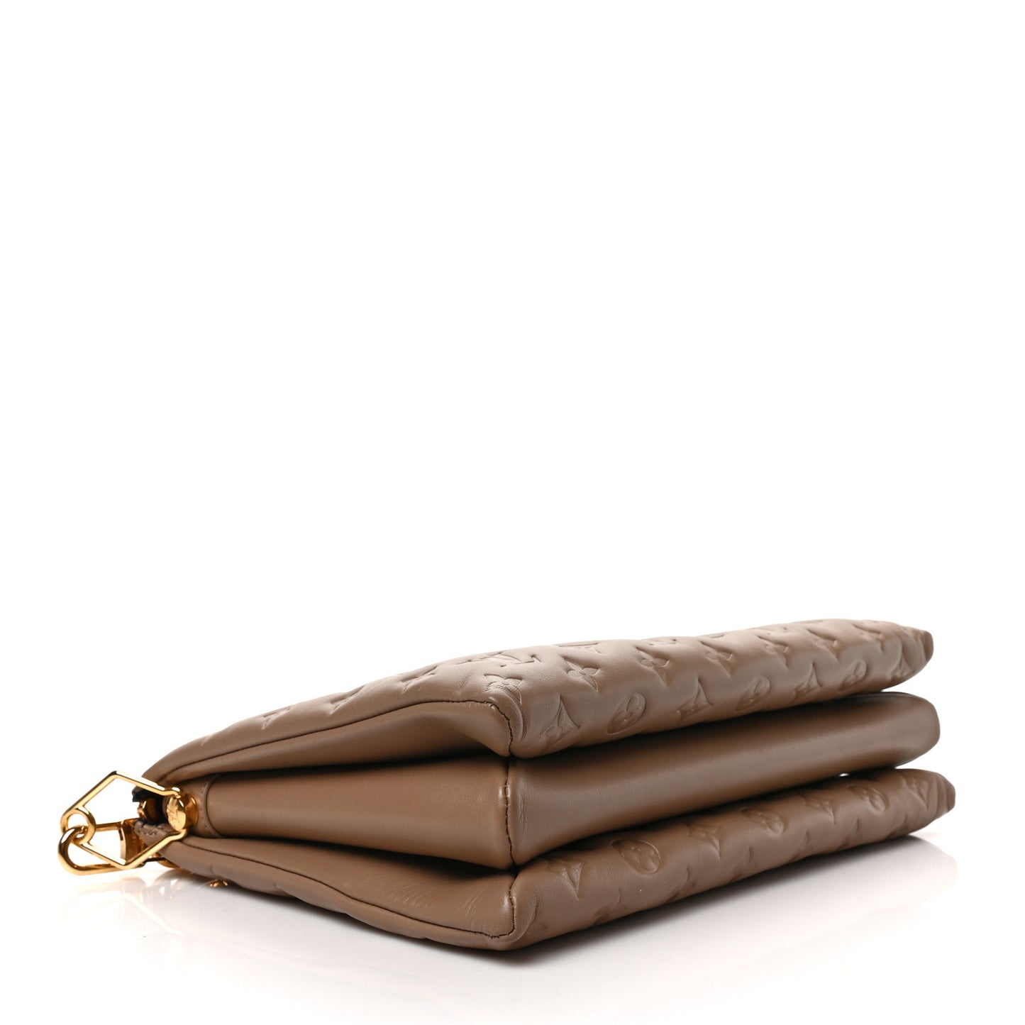 Lambskin Embossed Monogram Coussin MM Taupe