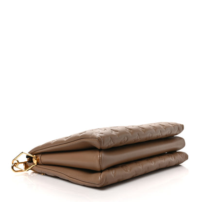 Louis Vuitton Lambskin Embossed Monogram Coussin MM Taupe 4 of 8