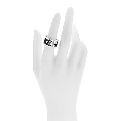 Tiffany Sterling Silver Black Ceramic T Cutout Ring 53 6.25 2 of 4
