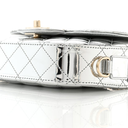 Chanel Mirror Calfskin Metallic Calfskin Quilted Hollywood Boulevard Mini Flap With Star Coin Purse Silver 11 of 12