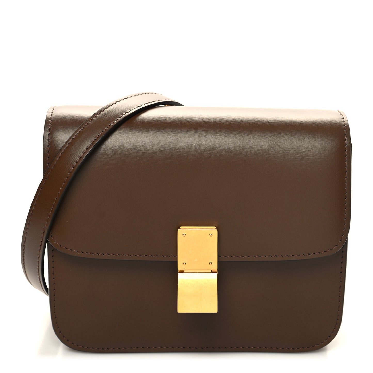 Box Calfskin Teen Classic Box Flap Bag Camel