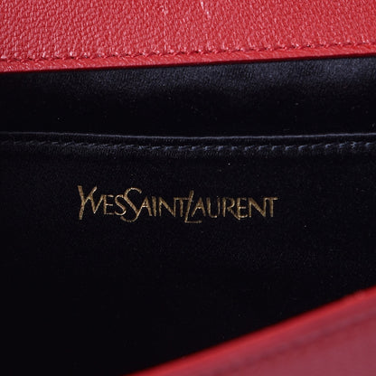 Saint Laurent Goatskin Monogram Large Belle De Jour Clutch Red 6 of 10