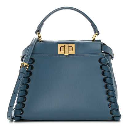 Fendi Nappa Lace Up Mini Peekaboo Iconic Satchel Cobalto 1 of 11
