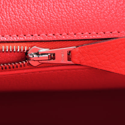 Hermes Taurillon Clemence Birkin 35 Rouge Pivoine 13 of 24