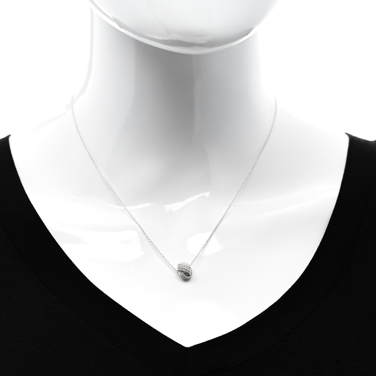 Tiffany Sterling Silver Twist Knot Pendant Necklace 2 of 5