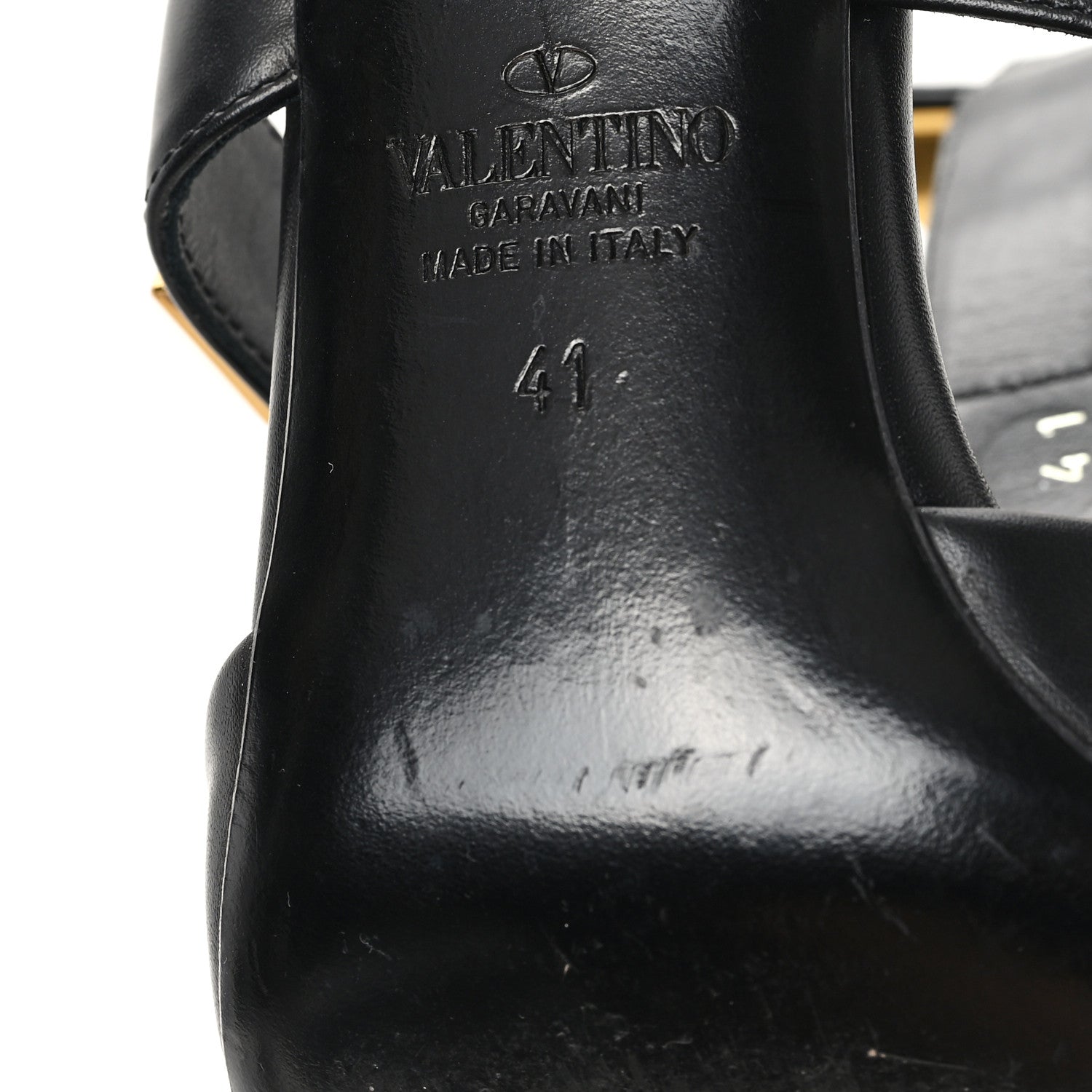 Valentino Garavani Calfskin Roman Stud Ankle Strap 80mm Pumps 41 Black 7 of 10