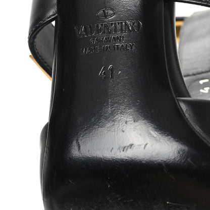 Valentino Garavani Calfskin Roman Stud Ankle Strap 80mm Pumps 41 Black 7 of 10