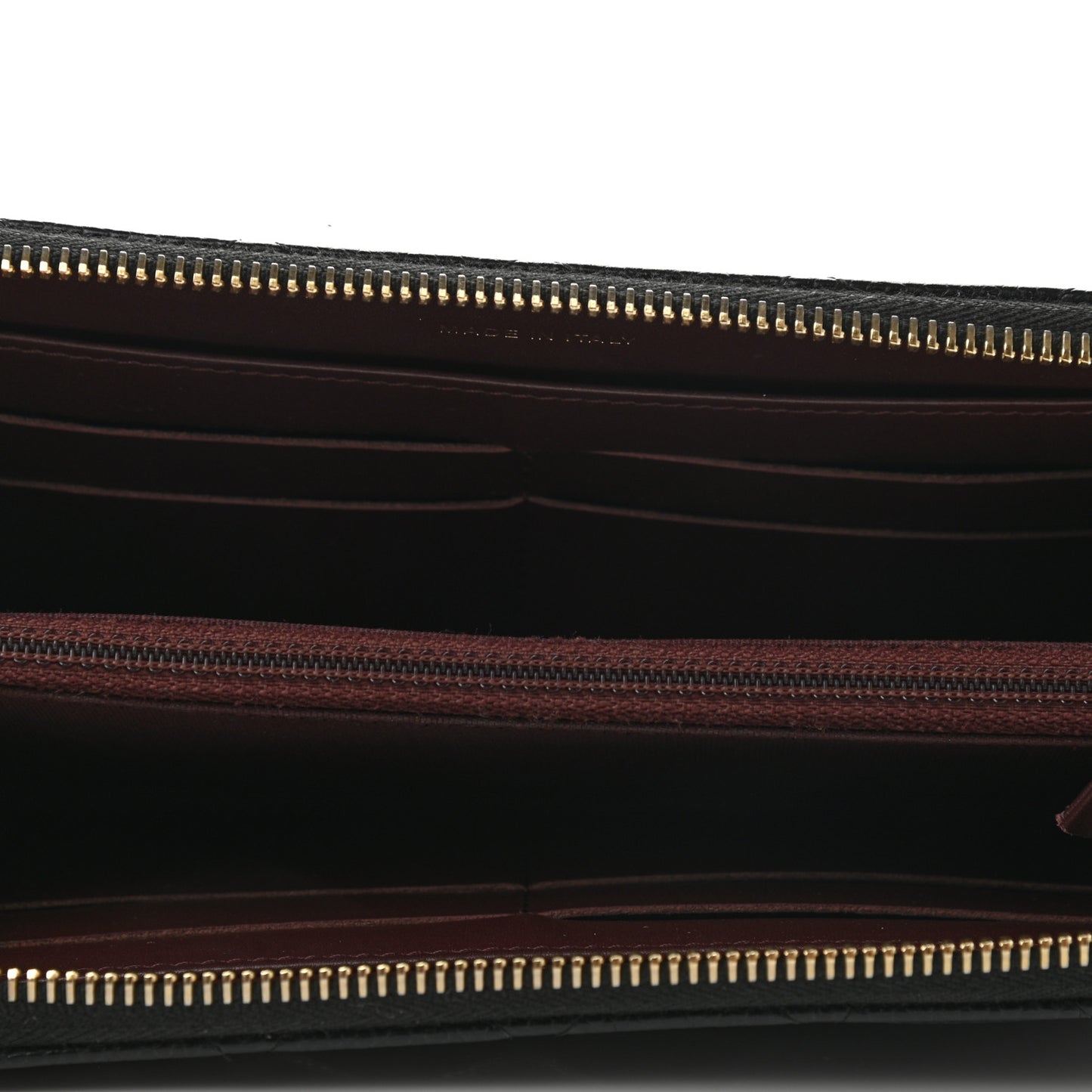 Caviar Quilted Large Gusset Zip Around Wallet Black