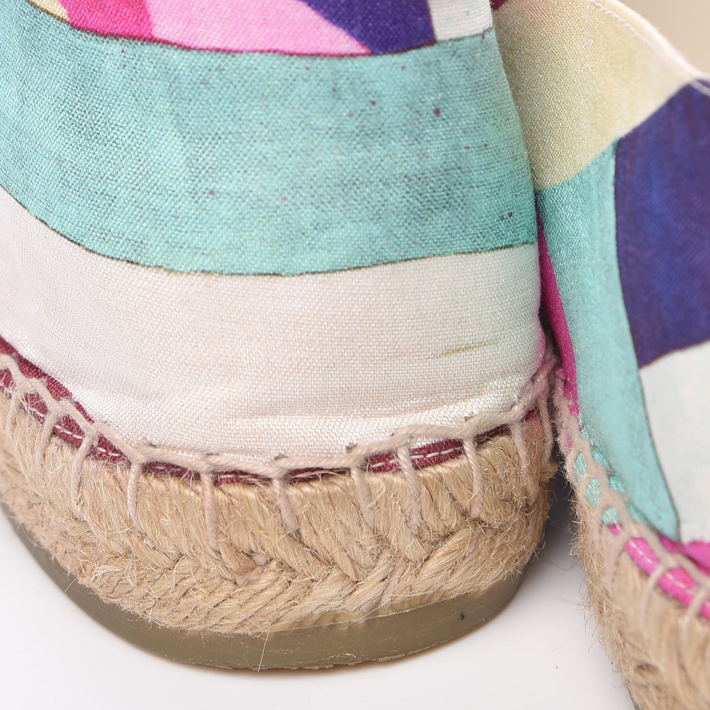 Patent Fabric Striped CC Espadrilles 42 Multicolor Black