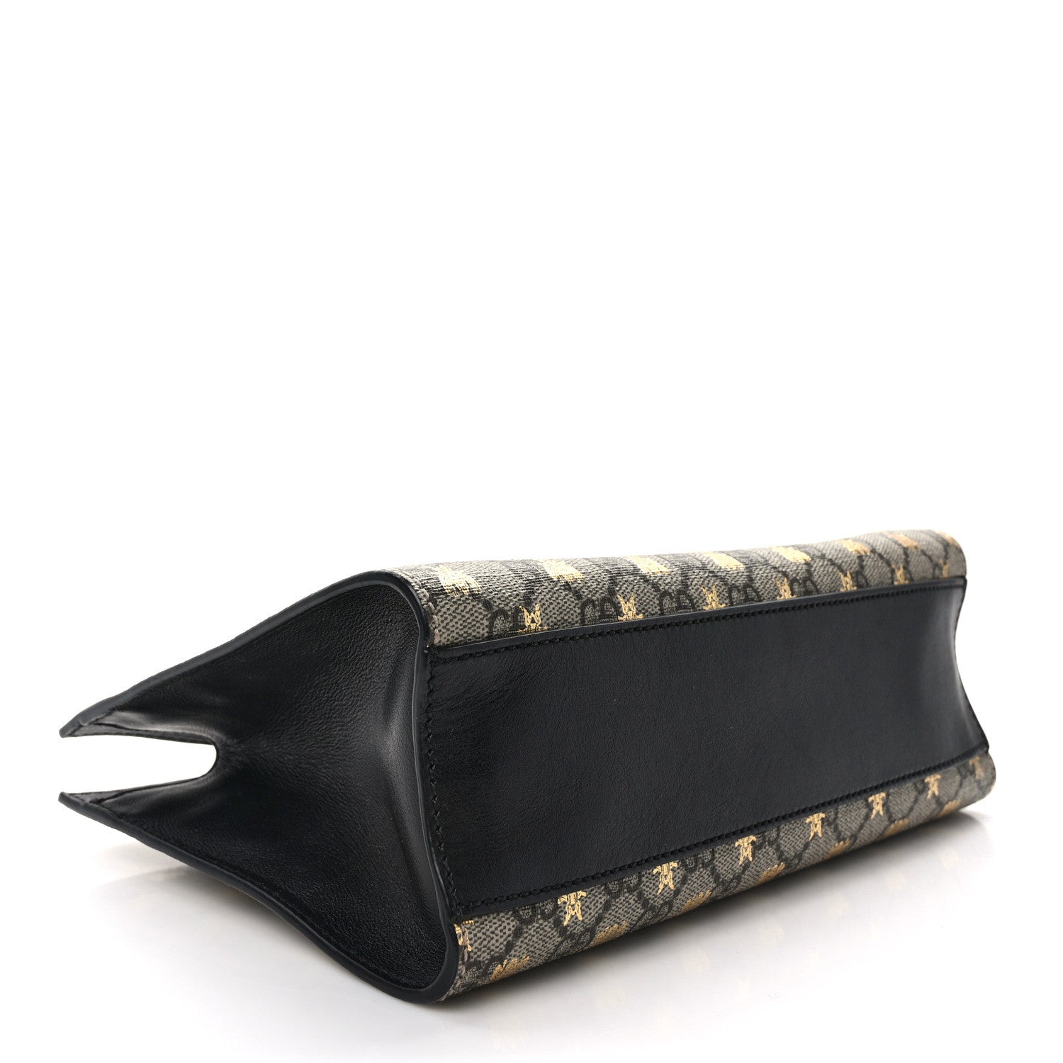 Gucci GG Supreme Monogram Bees Small Padlock Tote Beige Oro Black 4 of 12