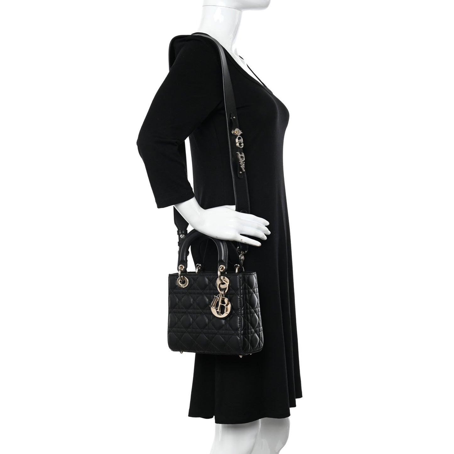 Lambskin Cannage Small My ABCDior Lady Dior Black