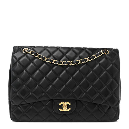 Chanel Lambskin Quilted Maxi Single Flap Black 1 of 12
