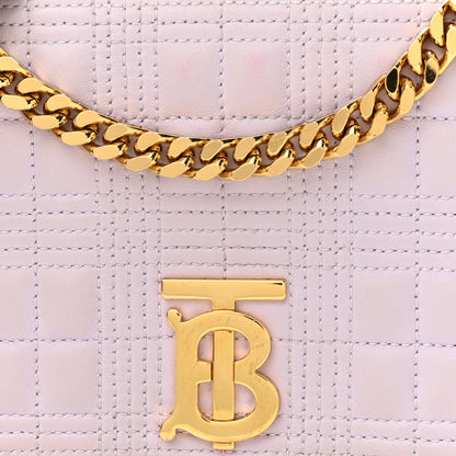 Burberry Lambskin Quilted Small Lola Bag Pale Thistle Soft Fawn 18 of 19