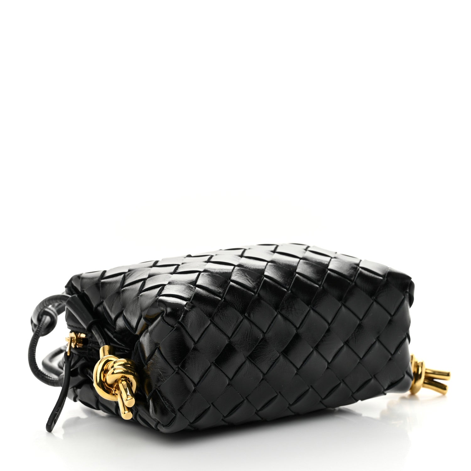 Bottega Veneta Nappa Intrecciato Metallic Knot Mini Loop Camera Bag Black 4 of 9