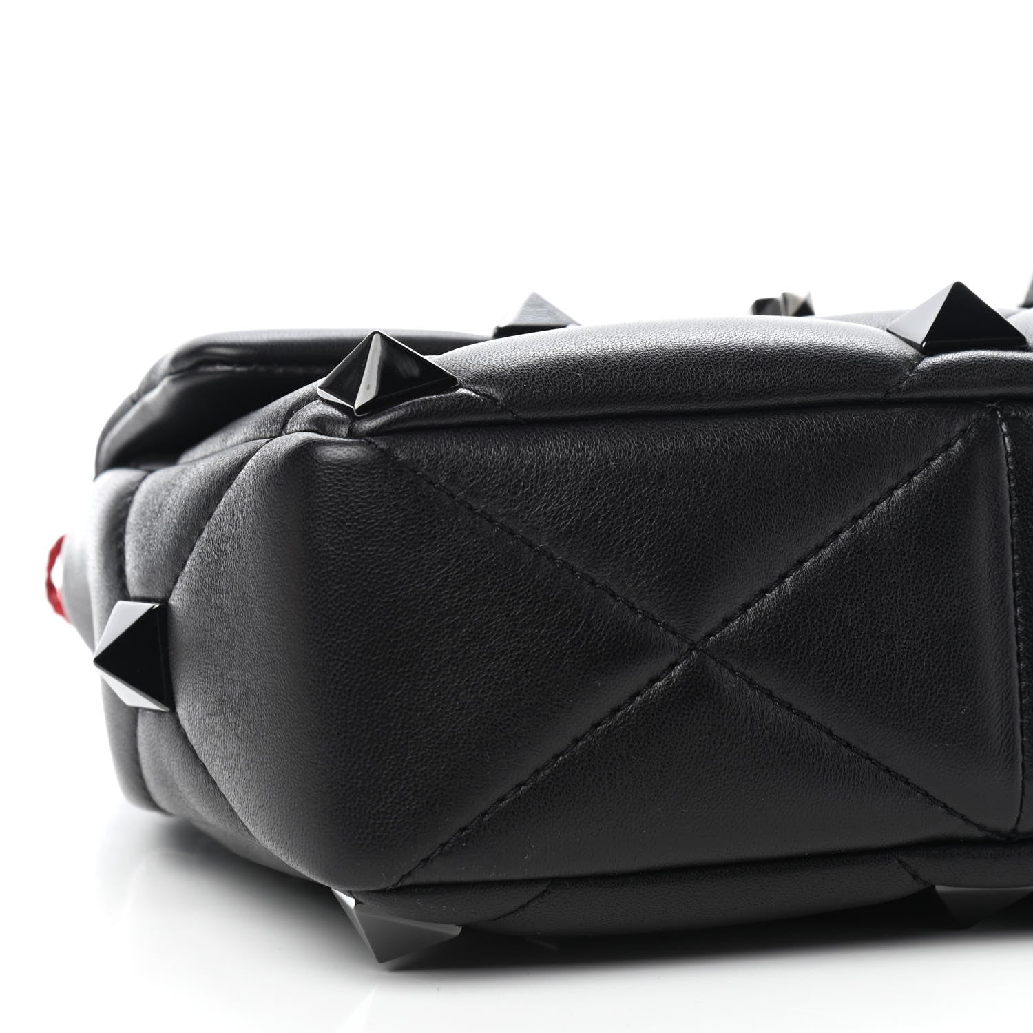 Valentino Garavani Nappa Monochrome Large Roman Stud Shoulder Bag Black 7 of 8