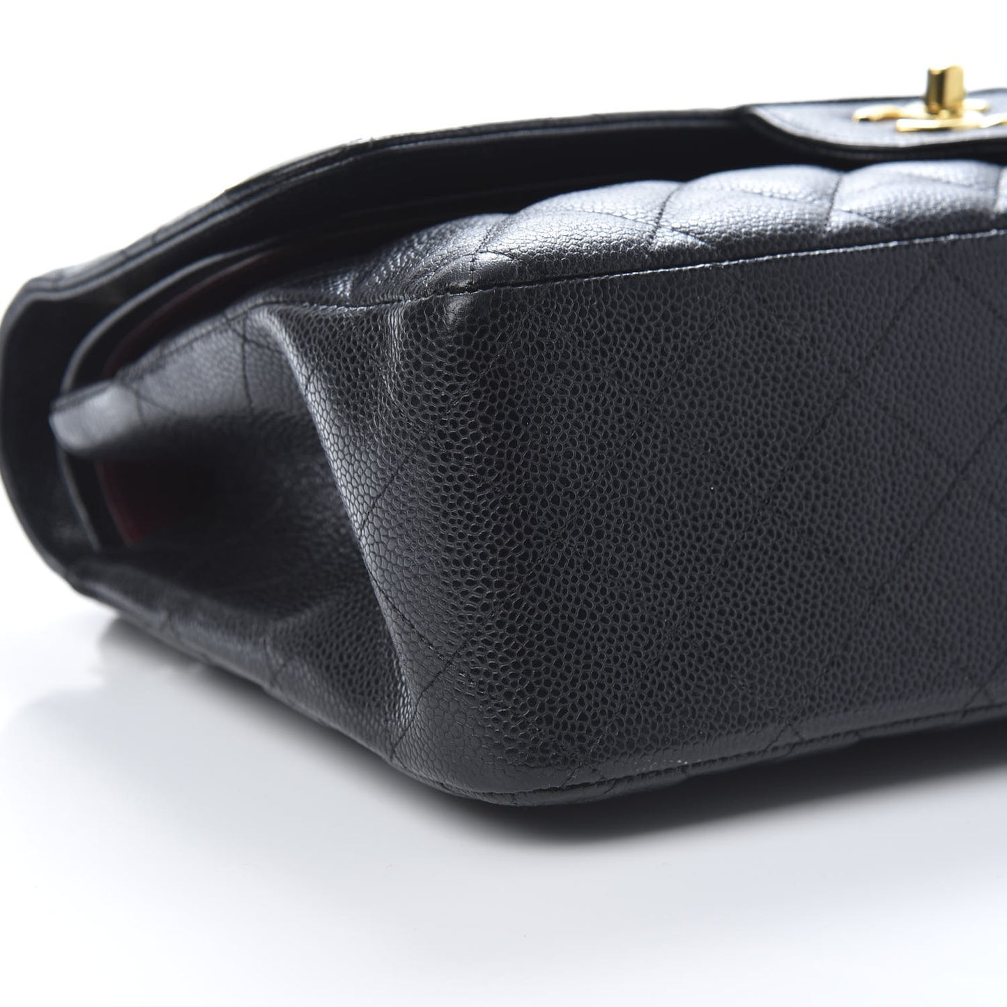 Caviar Quilted Jumbo Double Flap Black