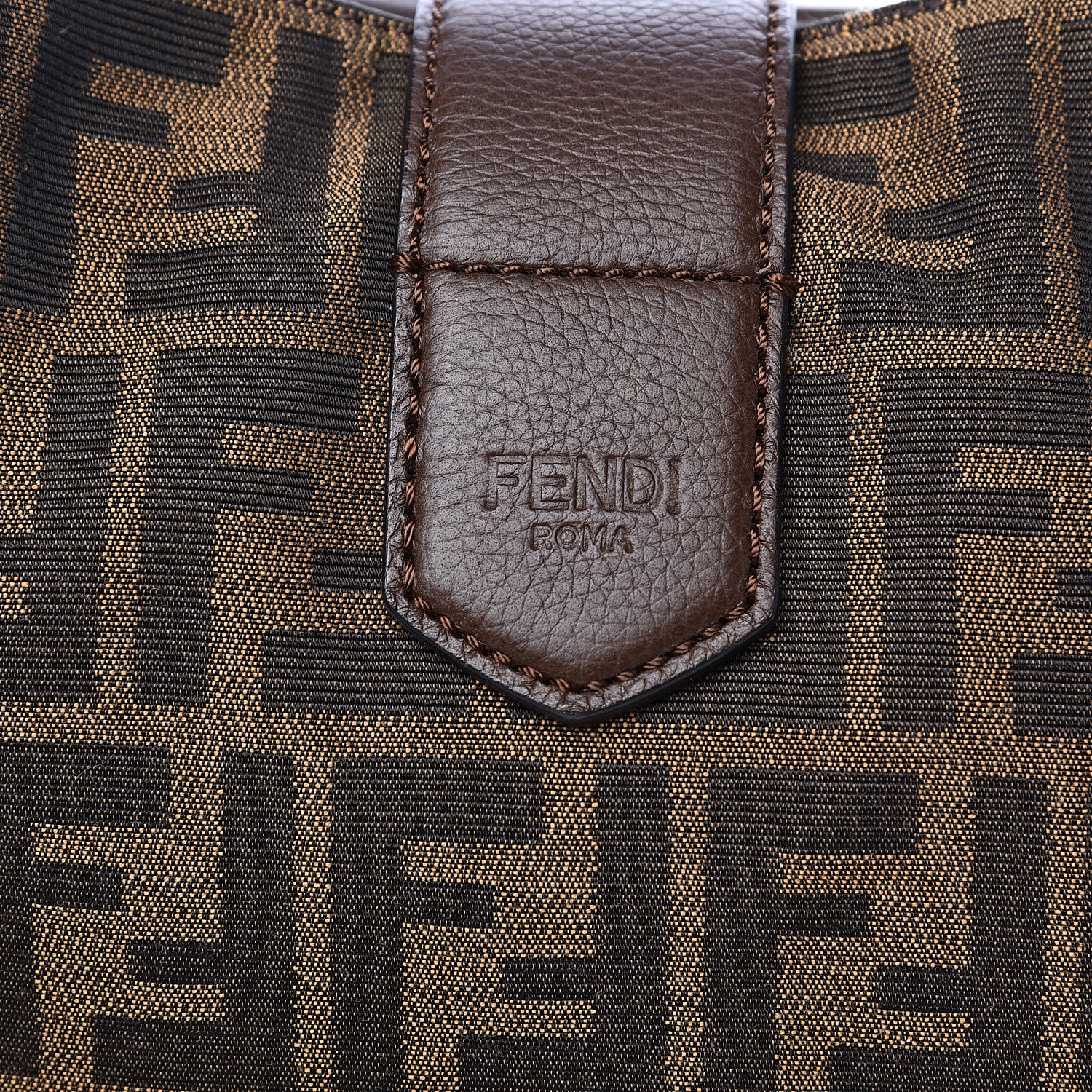 Fendi Zucca Vitello Artic Small Clasp Top Hobo Bag Tobacco Castagna 10 of 10