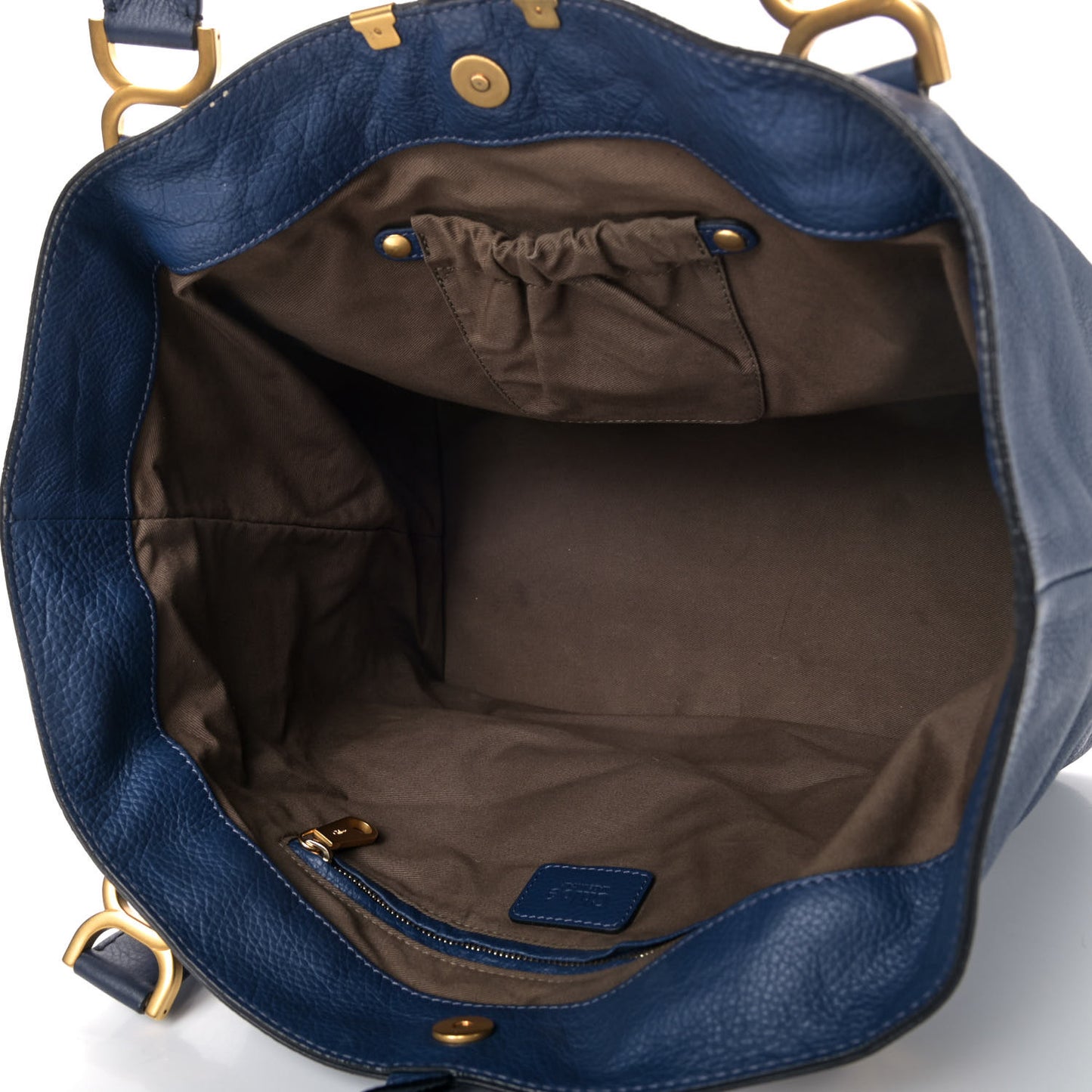 Calfskin Large New Marcie Tote Royal Navy