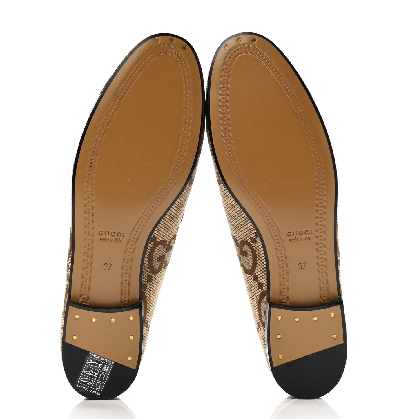 Monogram Jumbo GG Malaga Kid Horsebit Womens Jordaan Loafers 37 Camel Ebony New Acero Beige