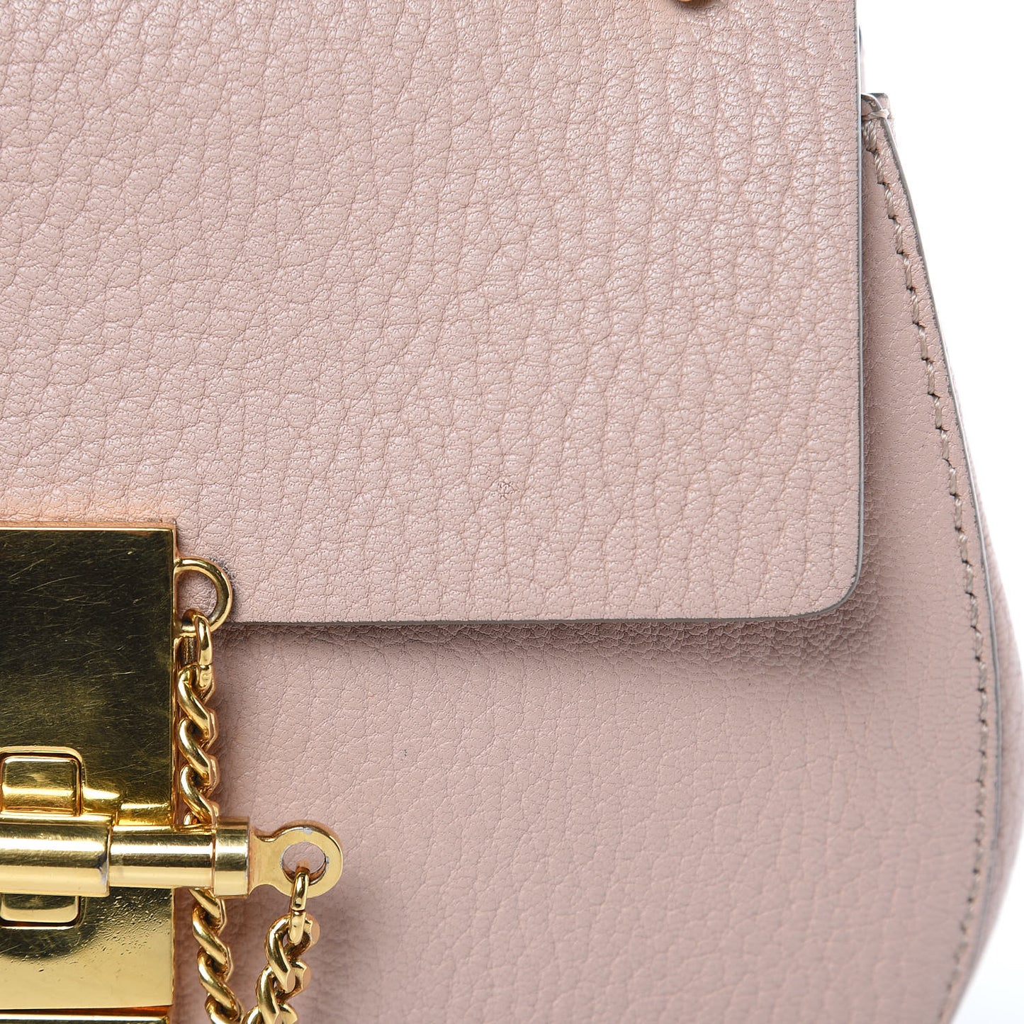 Grained Lambskin Mini Drew Shoulder Bag Cement Pink