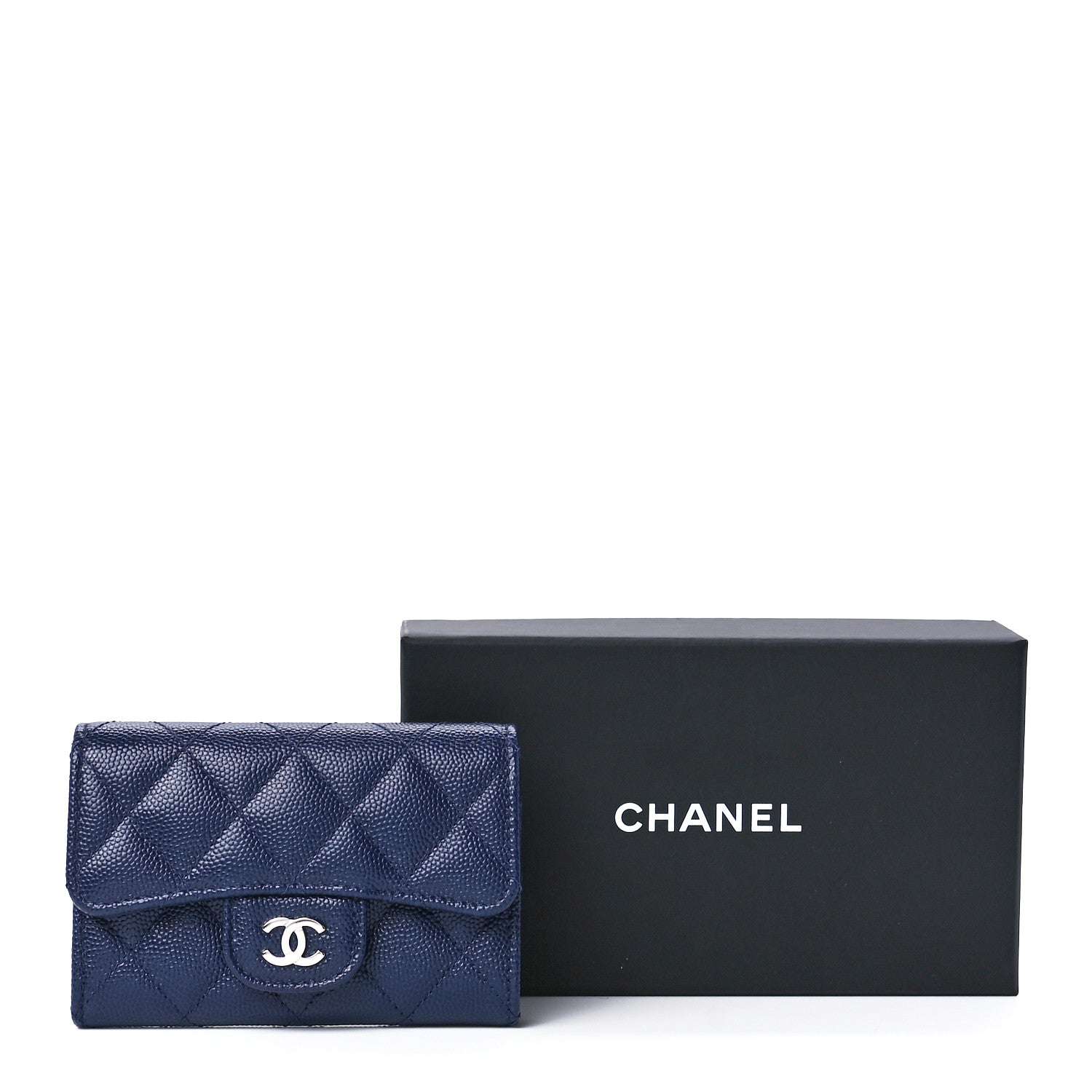Chanel Caviar Quilted Flap Card Holder Navy Blue 11 of 11