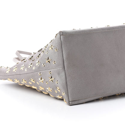 Jimmy Choo Metallic Calfskin Sasha Star Studded Tote Silver 7 of 8