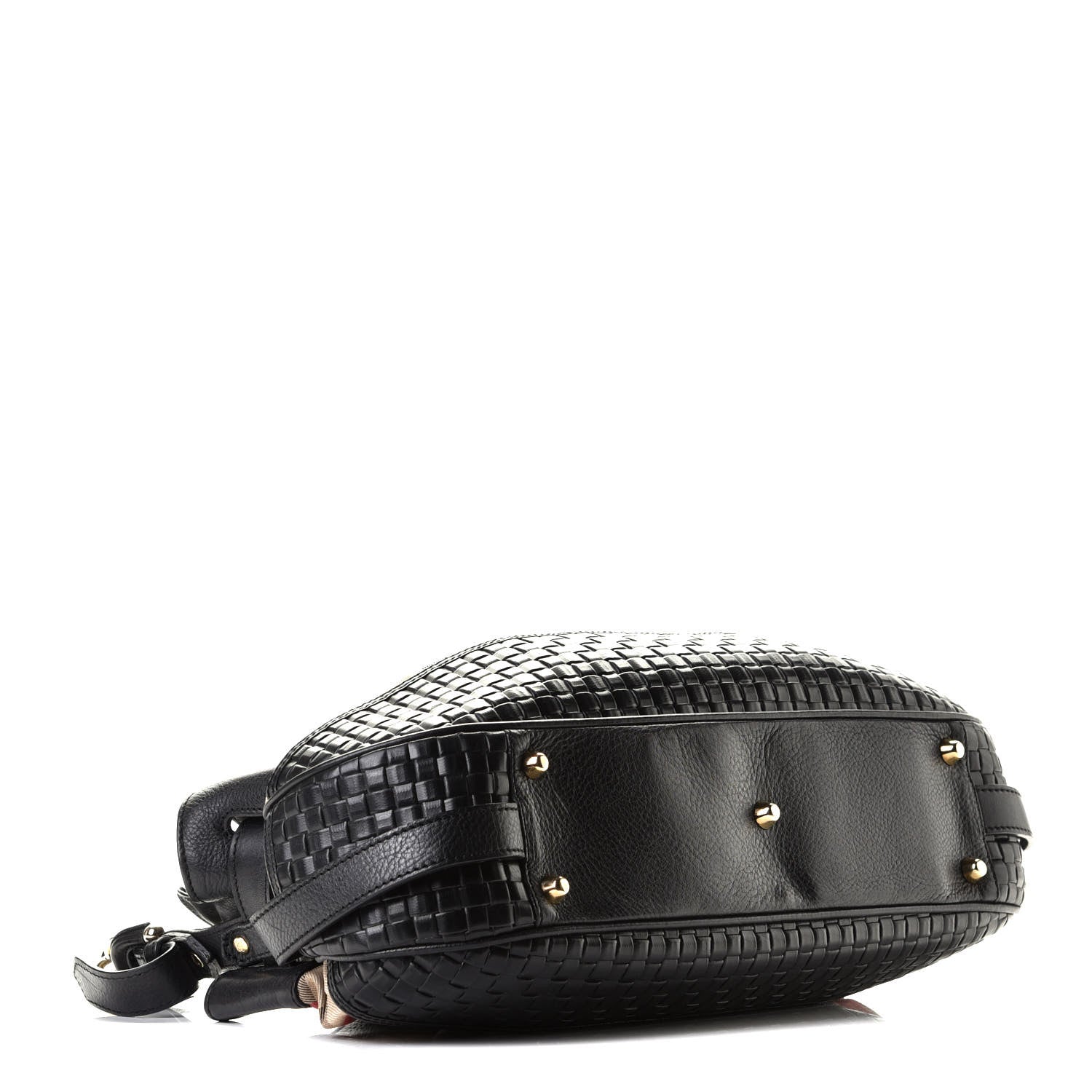Burberry Grainy Calfskin House Check Margaret Bag Black 8 of 10