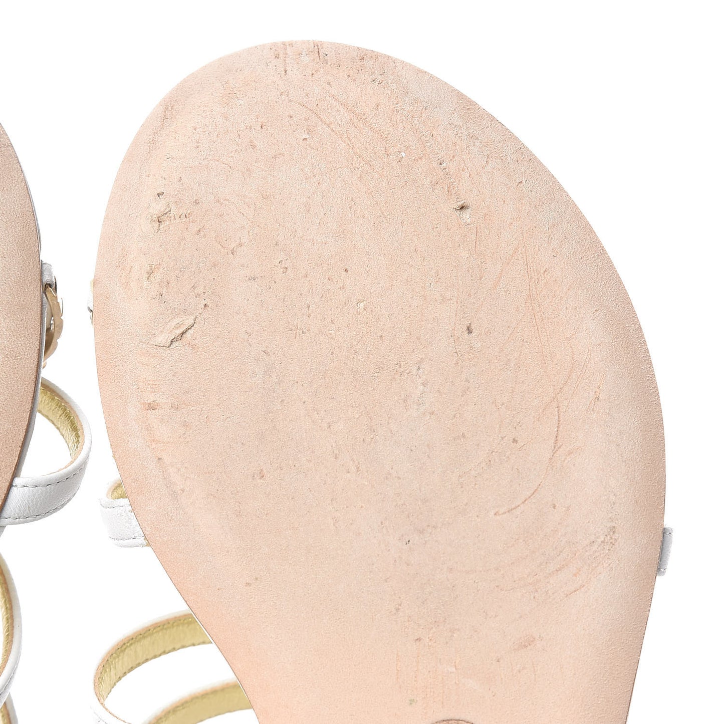 Lambskin Gripoix Flat Sandals 36.5 White