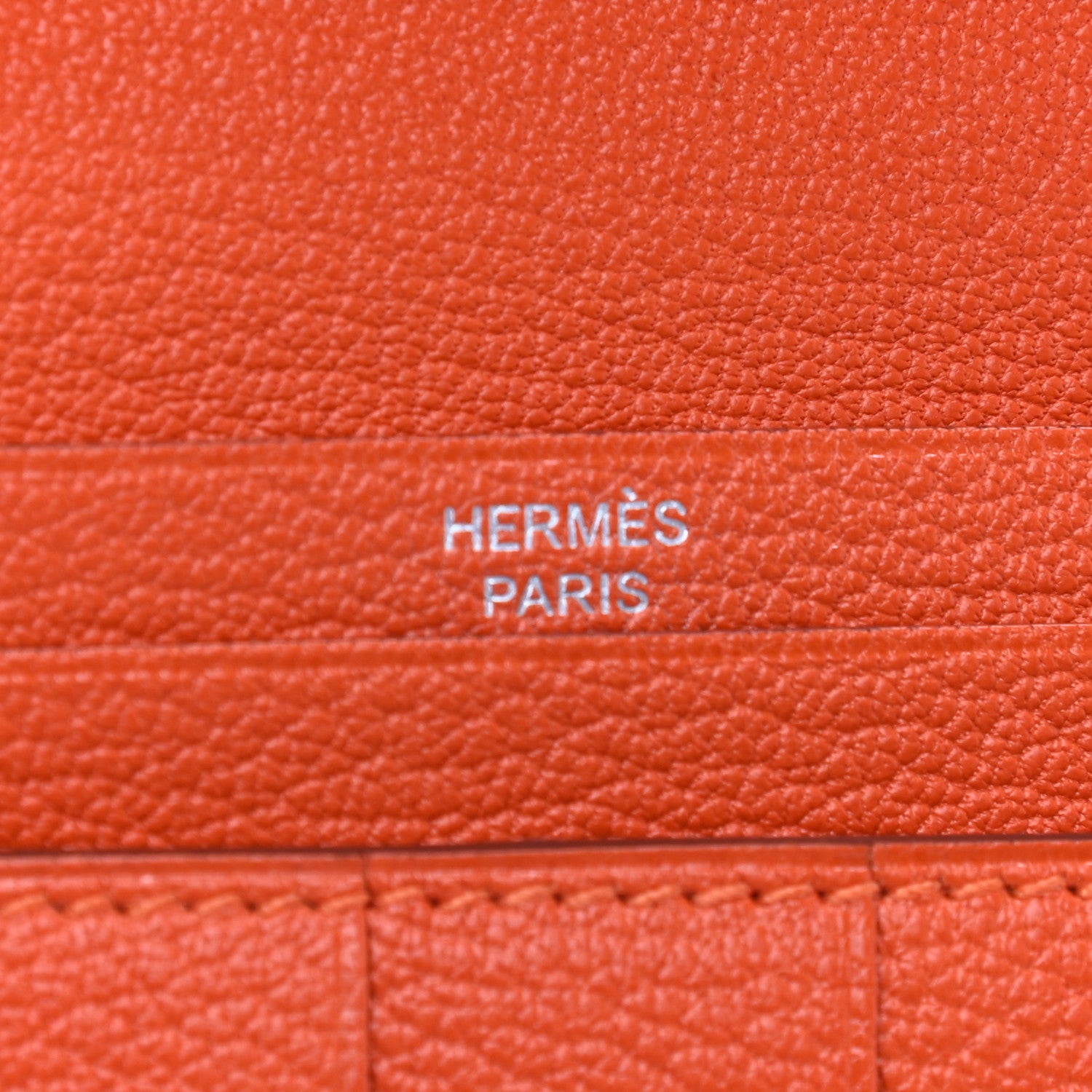 Hermes Chevre Mysore Bearn Gusset Wallet Orange 6 of 7