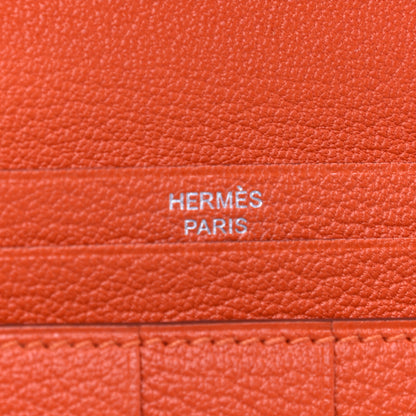 Hermes Chevre Mysore Bearn Gusset Wallet Orange 6 of 7