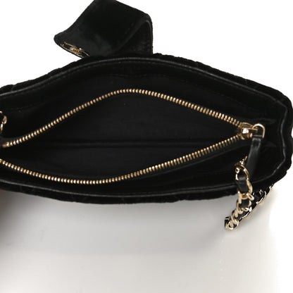 Chanel Velvet Quilted Small Clutch With Chain Black 5 of 13