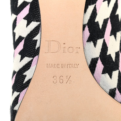 Christian Dior Canvas Herringbone Volt Pump 36.5 Black White 6 of 12