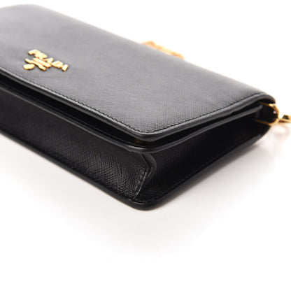 Prada Saffiano Metal Oro Mini Bag Black 7 of 10