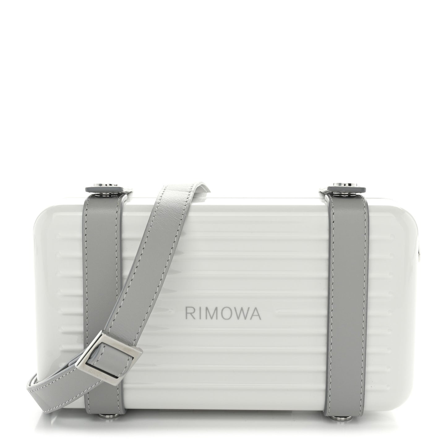 Gloss Polycarbonate Personal Cross-Body Bag White Grey