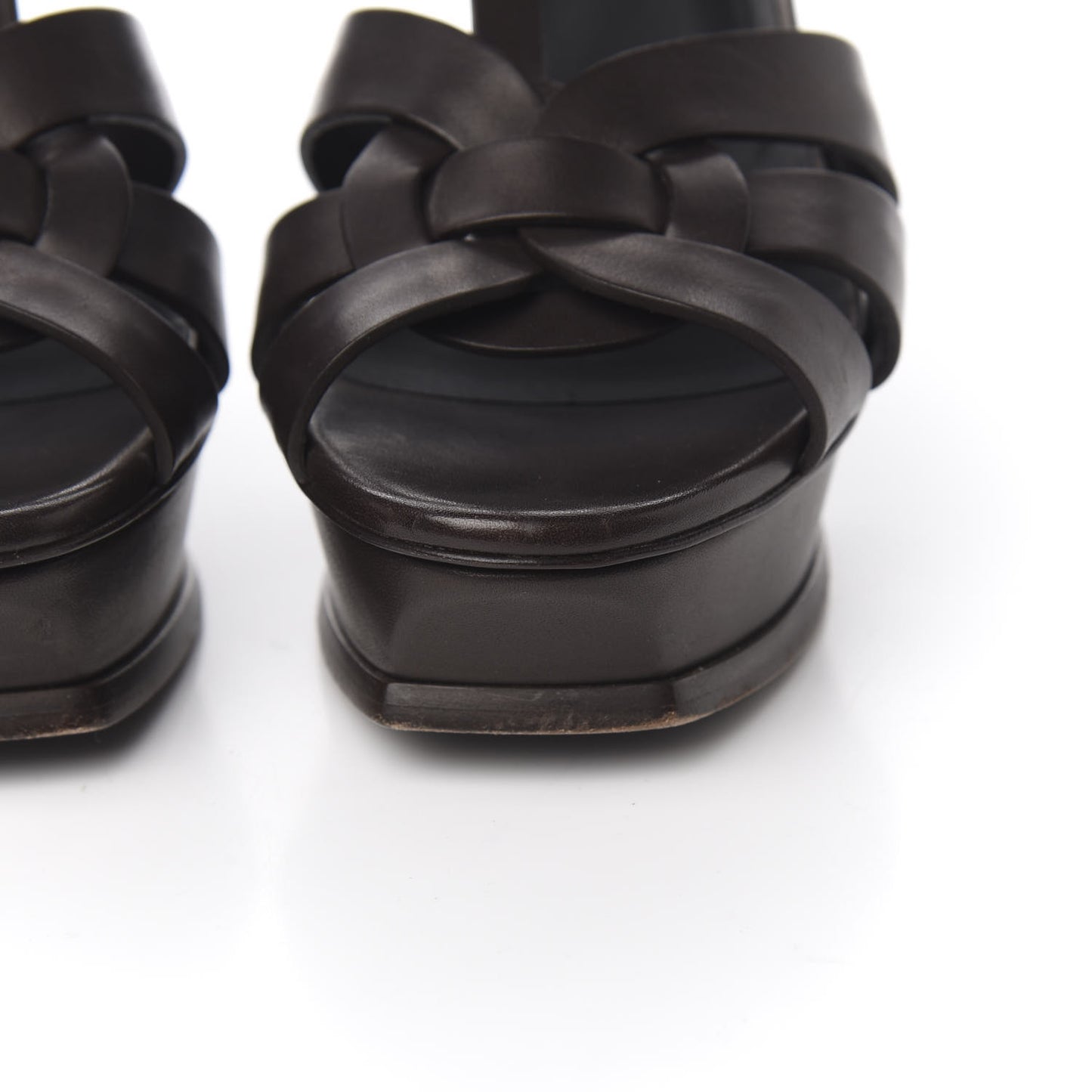 Calfskin Tribute 105 Platform Sandals 40.5 Dark Brown