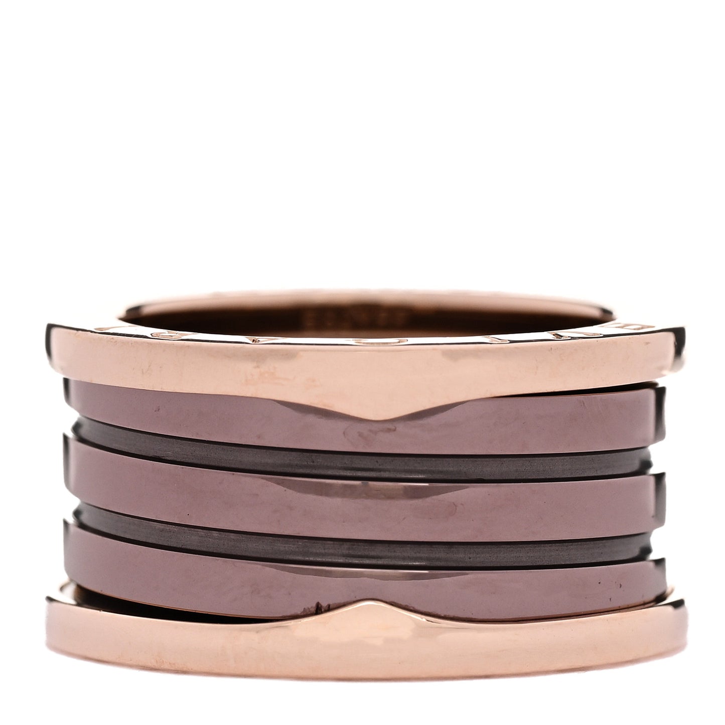 18K Rose Gold Bronze Cermet B.Zero1 Roma Four-Band Ring 57 8
