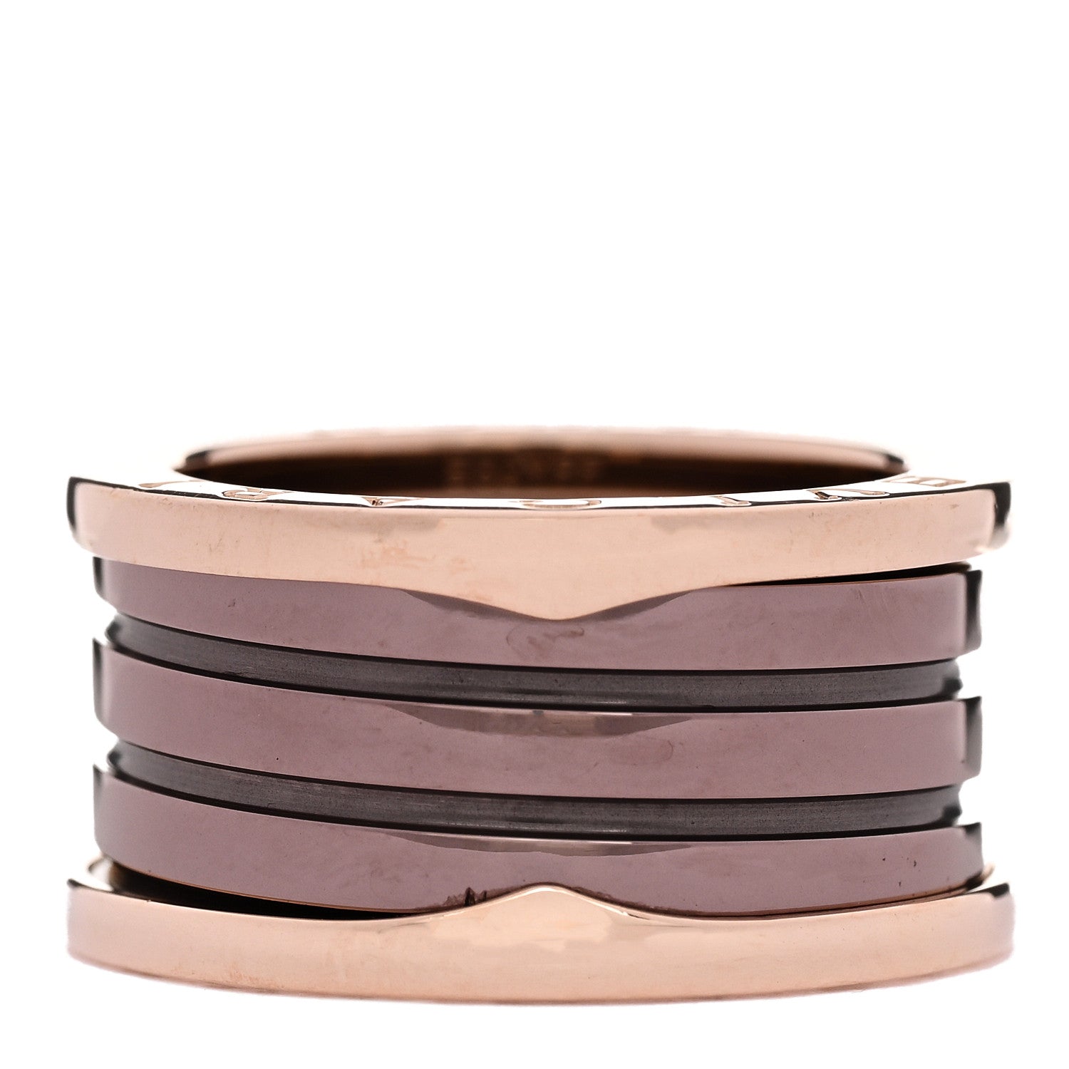 Bulgari 18K Rose Gold Bronze Cermet B.Zero1 Roma Four-Band Ring 57 8 1 of 5