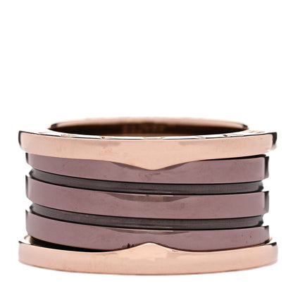 Bulgari 18K Rose Gold Bronze Cermet B.Zero1 Roma Four-Band Ring 57 8 1 of 5