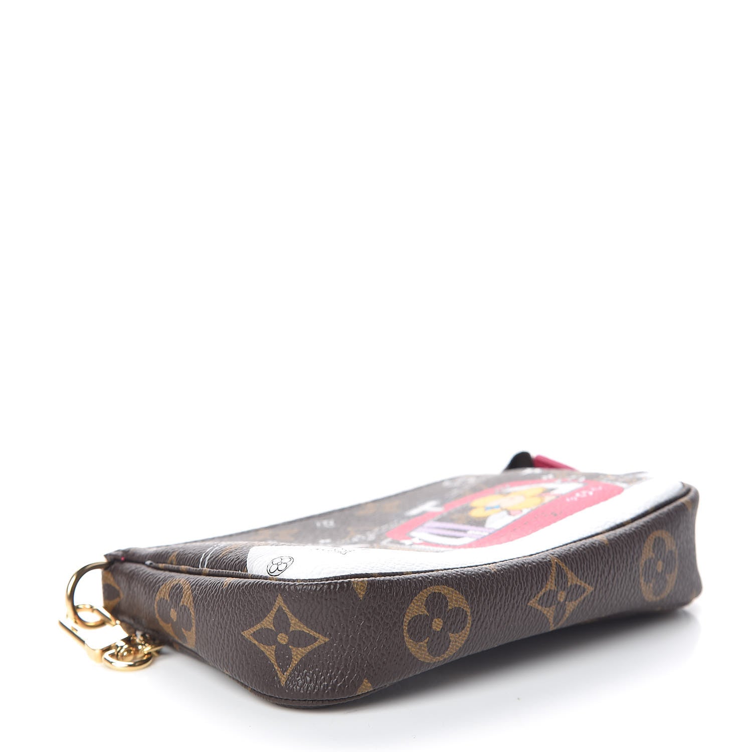 Louis Vuitton Monogram 2019 Christmas Animation Mini Courchevel Pochette Accessories Fuchsia 4 of 7