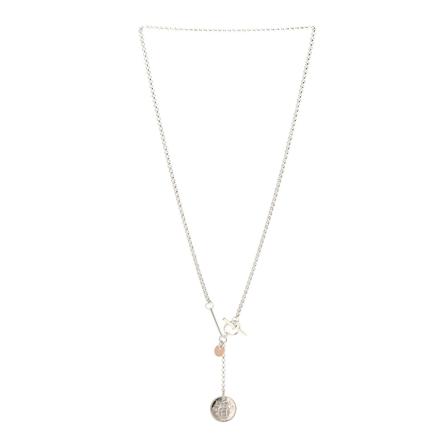 Sterling Silver 18K Rose Gold PM Ex-Libris Pendant Necklace