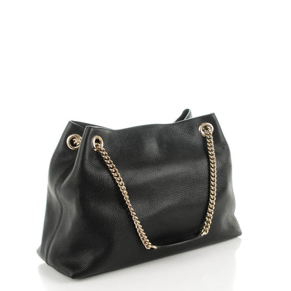 Gucci Pebbled Calfskin Medium Soho Chain Shoulder Bag Black 3 of 7